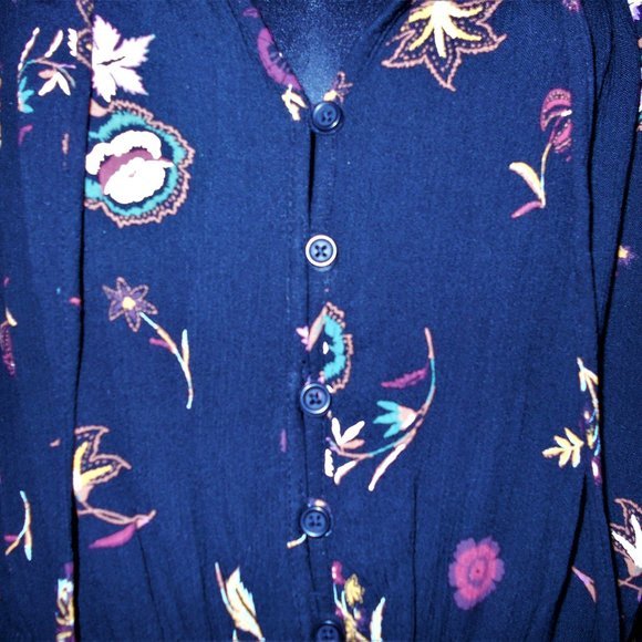 NEW OLD NAVY BLUE FLORAL DRESS. SZ L - Picture 5 of 8